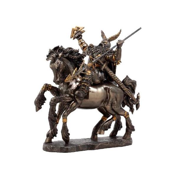 Ebros Gift ノルウェーバイキング神 バトルクライ アルファザー オーディン スニールから地獄に乗るフィギュア 長さ9インチ 神話 アズガードの父 トールラグナロ