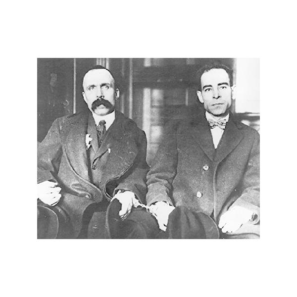 Sacco And Vanzetti 1923 Nbartolomeo Vanzetti (Left) And Ferdinando Nicola Sacco Italian-American Anarchists Convicted Of Murder And Robbery In 1921 An