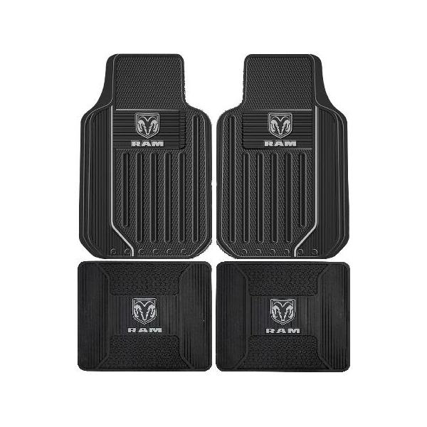 Plasticolor Dodge RAM ロゴ フロアマット 4枚セット グレー ダッジ ラム ラバーマット カーフロアマット