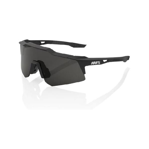 100% Speedcraft XS Sport Performance Cycling Sunglasses (Soft Tact Black - Smoke Lens)