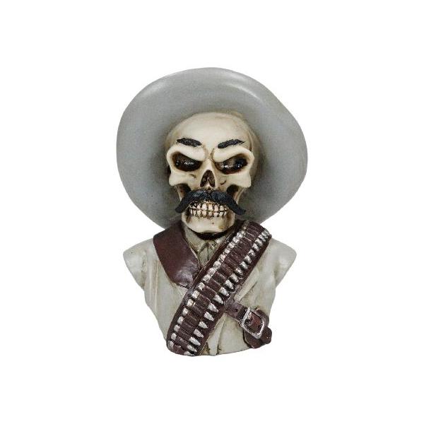 Ebros Gift Day of The Dead General Pancho Villa Skull Skeleton Bustミニ置物 チワワ知事 メキシコの革命的な英雄 ディヴィシオン・デル・ノルテ 彫刻 ホーム