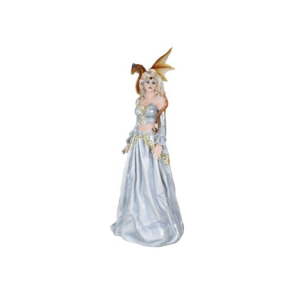Ebros Gift Nene Thomas Golden Dragon Witch Frozen Ice Warrior Statue 12.25" H Queen of Cloud Olympus Asiria for Decorative Mythical Fantasy Figurine C