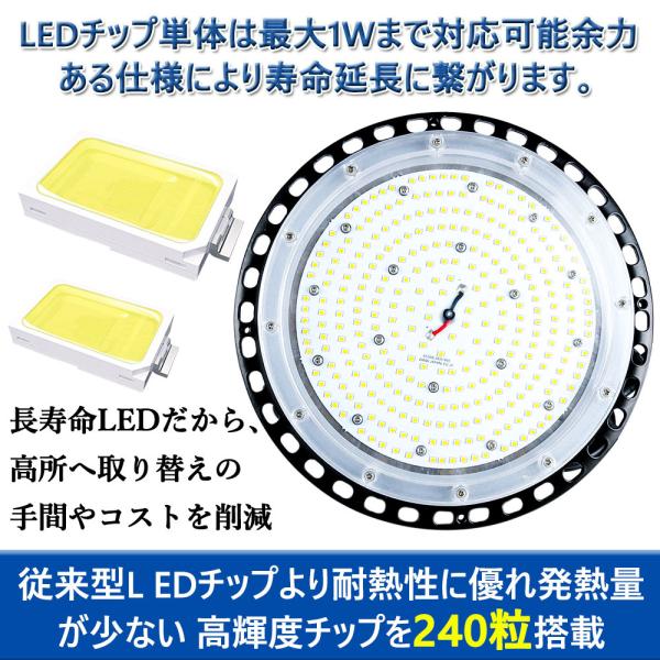UFO型 LED高天井灯 投光器 ライト 150W 24000LM 昼光色 CE RoHS PSE認証】昼光色 UFO型led投光器 LED高天井照明 150W 24000lm