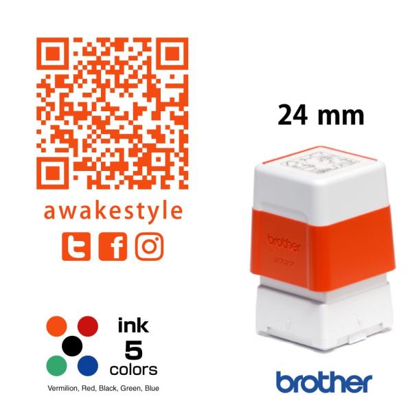 QRコード スタンプ 2727 オーダー 作成 (24×24mm)ブラザー2727タイプ brother オーダーメイド品 インク内蔵型浸透印(シャチハタタイプ) :qr2727-01:アウェイクスタイル 通販 ブラザー工業 スタンプクリエータープロ用 スタンプ(ラバーグリップタイプ) 緑6個入り SP2727G6P