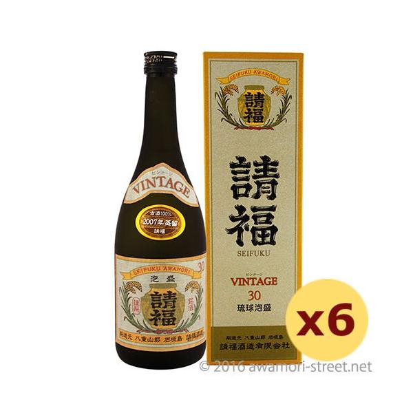 泡盛 古酒 請福酒造 / 請福ビンテージ 100%3年古酒 30度,720ml ×6本