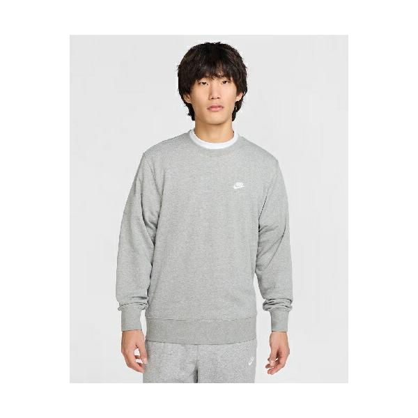 NIKE(ナイキ) ナイキ クラブ FT L/S クルーFN3889 Col.ダークグレーヘザー/ホワイト