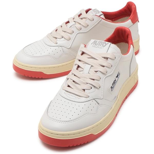 オートリー スニーカー メダリスト MAISON KITSUNEコラボ ホワイト レッド メンズ AUTRY AULM MK02 AUTRY（オートリー） スニーカー メダリスト MAISON KITSUNEコラボ