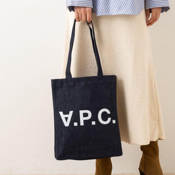 A.P.C. アーペーセー トートバッグ ネイビー メンズ レディース A.P.C. アーペーセー トートバッグ ネイビー メンズ レディース