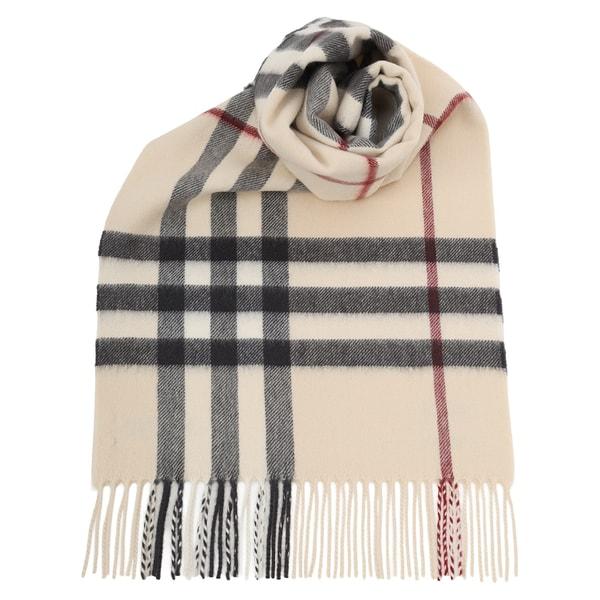 Burberry マフラー チェック柄 フリンジ付き BURBERRY（バーバリー） マフラー チェック カシミアスカーフ フリンジ