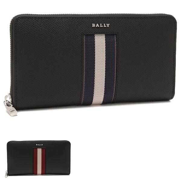 【新品未使用】BALLY バリー　長財布　ユニセックス　ストライプ　レザー　革 Bally（バリー） 財布 長財布 リボン ラウンドファスナー 小銭入れあり