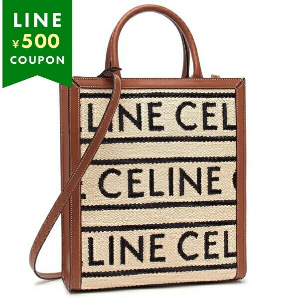 セリーヌ ハンドバッグ ショルダーバッグ スモール バーティカル ロゴ ミニバッグ ホワイト ブラック レディース CELINE 192082EFY 01WB A4対応