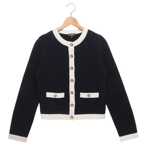 シャネル カーディガン ボレロ クルーズコレクション カシミヤ 長袖 ネイビー レディース CHANEL P81074 K11715 U5089 CHANEL（シャネル） カーディガン ボレロ クルーズコレクション