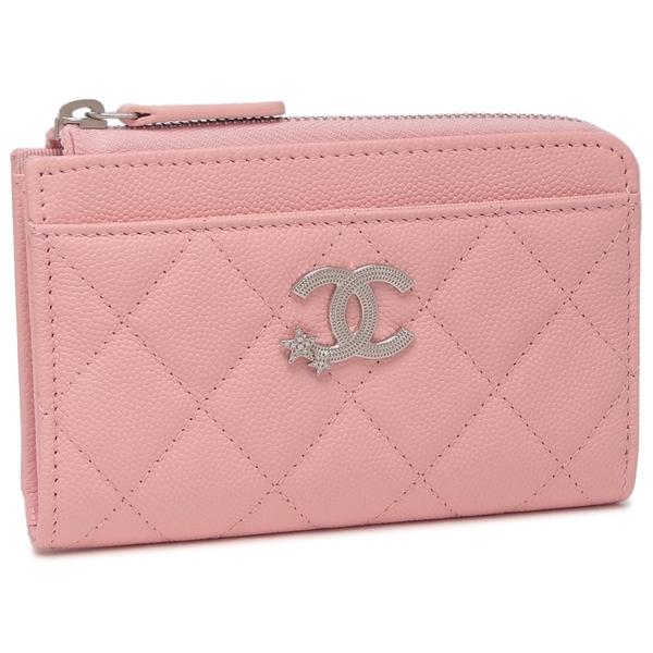 シャネル フラグメントケース マトラッセ　カードケース ピンク CHANEL シャネル カードケース フラグメントケース マトラッセ