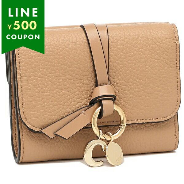 クロエ 三つ折り財布 アルファベット ミニ財布 ブラウン レディース CHLOE CHC21WP945F57 26X