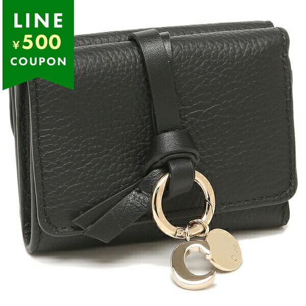 クロエ 三つ折り財布 アルファベット ミニ財布 ブラック レディース CHLOE CHC21WP946F57 001