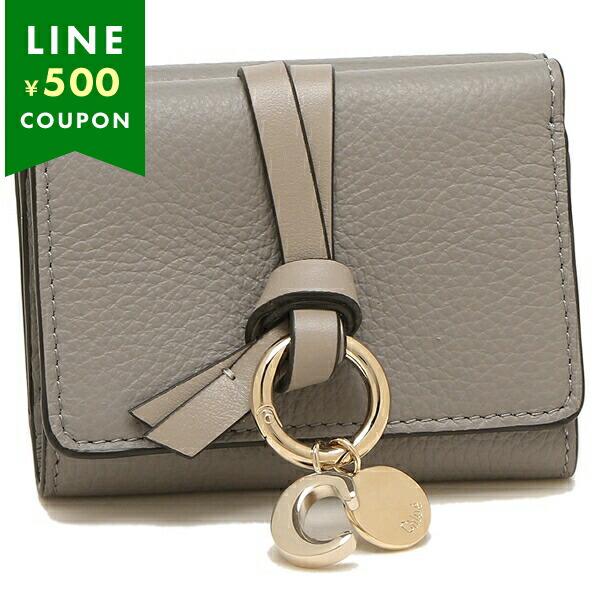クロエ 三つ折り財布 アルファベット ミニ財布 グレー レディース CHLOE CHC21WP946F57 053