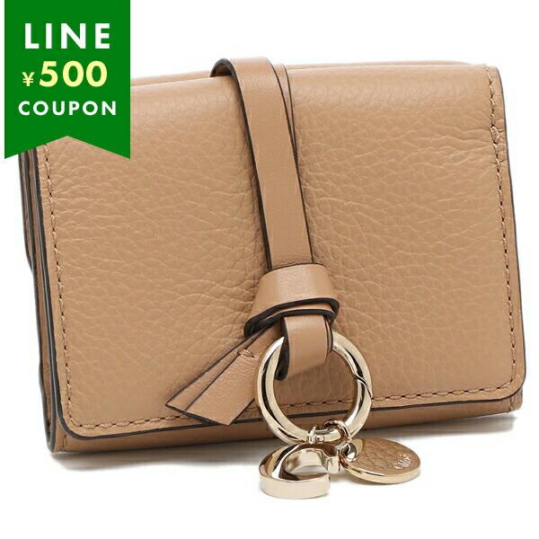 クロエ 三つ折り財布 アルファベット ミニ財布 ベージュ レディース CHLOE CHC21WP946 F57 26X