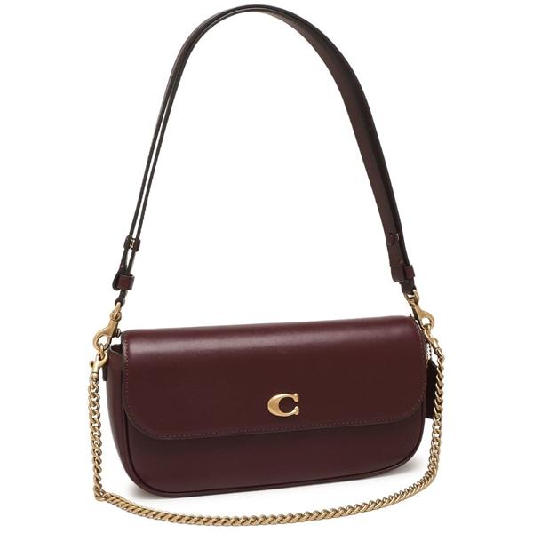 coach ショルダーバッグ　チェーン　カメラバッグ ワインレッド　ゴールド COACH コーチ ショルダーバッグ ブルック フラップ チェーンバッグ