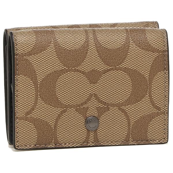 コーチ 三つ折り財布 アウトレット シグネチャーキャンバス ミニ財布