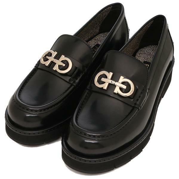 FERRAGAMO BLACK LEATHER SIWAR FLATS (FERRAGAMO/フラット FERRAGAMO BLACK LEATHER SIWAR FLATS (FERRAGAMO/フラット