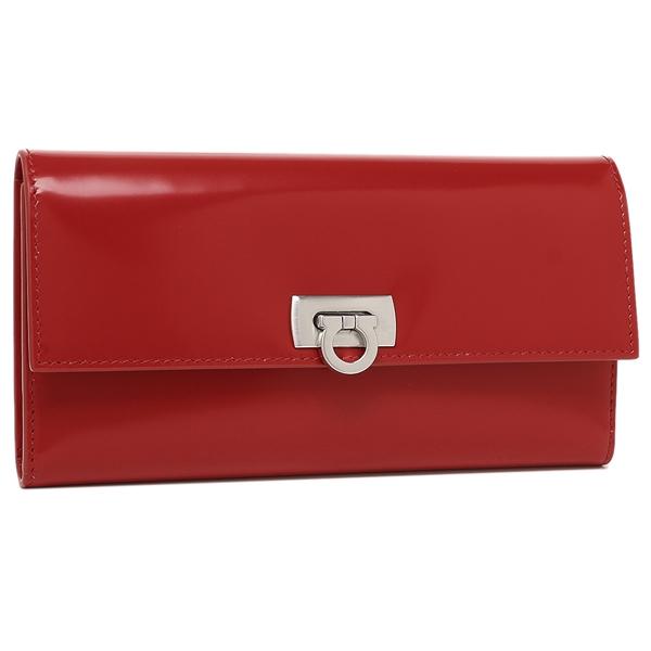 FERRAGAMO フェラガモ 長財布 ワンダ レッド レディース Salvatore 