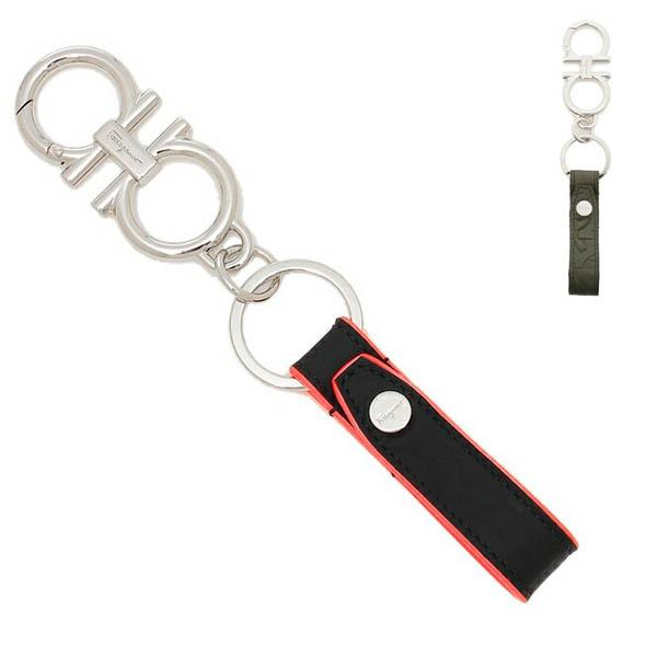 フェラガモ Salvatore Ferragamo キーリング キーホルダー メンズ 660937 0007 0539 ダブル ガンチーニ 金具 レディース FERRAGAMO（フェラガモ） キーリング メンズ レディース FERRAGAMO