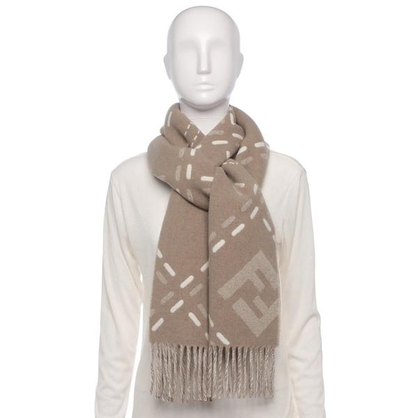 FENDI（フェンディ） マフラー FFロゴ ベージュ レディース FENDI