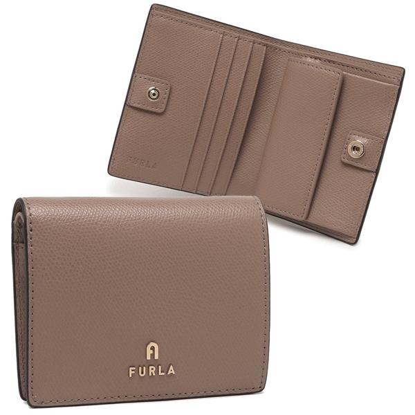 FURLA 二つ折り財布 カメリア ダークベージュ FURLA フルラ 二つ折り財布 カメリア ミニ財布 ベージュ レディース
