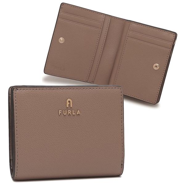 FURLA（フルラ） 二つ折り財布 カメリア ミニ財布 ベージュ レディース