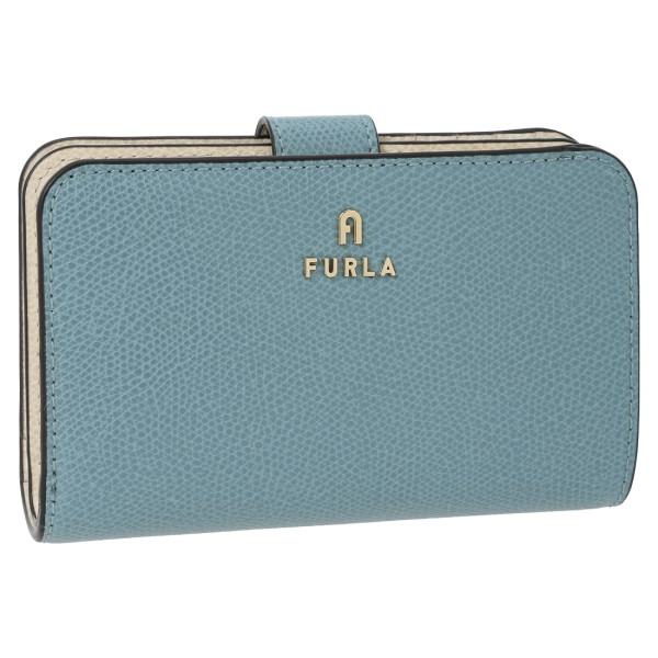 フルラ 二つ折り財布 カメリア Mサイズ ブルー イエロー レディース FURLA WP00314 ARE000 5001S