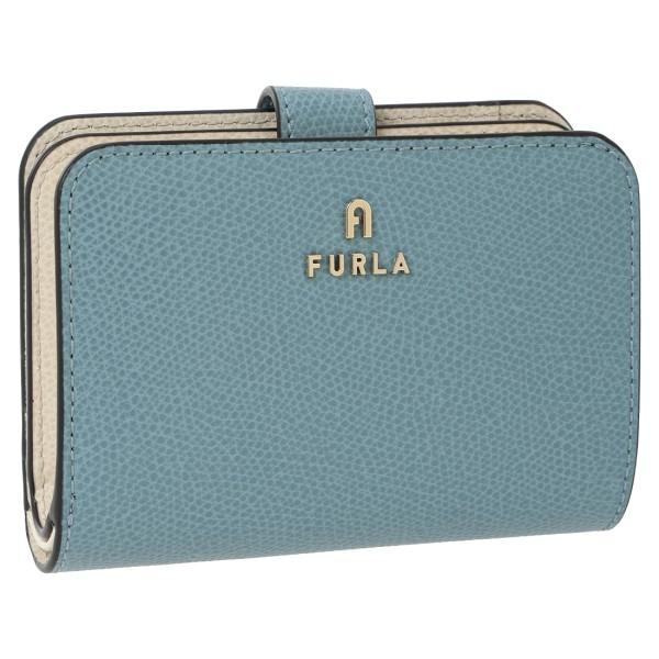 フルラ 二つ折り財布 カメリア Sサイズ ブルー イエロー レディース FURLA WP00315 ARE000 5001S
