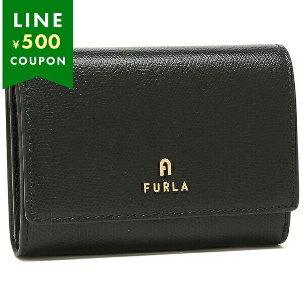 FURLA フルラ 二つ折り財布 カメリア Mサイズ ブラック レディース 