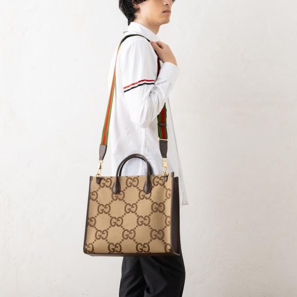 GUCCI グッチ トートバッグ ジャンボGG キャンバス ブラウン GUCCI グッチ トートバッグ ジャンボGG キャンバス ブラウン