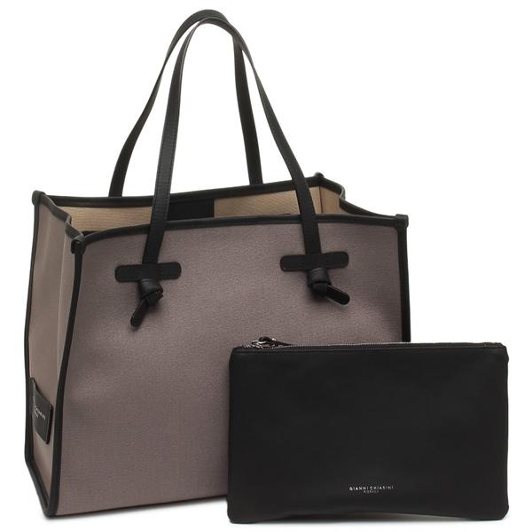 GIANNI CHIARINI トートバッグ ベージュ/ブラック キャンバス地