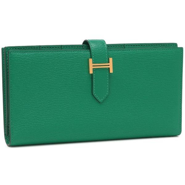 HERMES エルメス 長財布 ベアンスフレ ミント U刻印 グリーン HERMES エルメス 長財布 ベアンスフレ ミント U刻印 グリーン