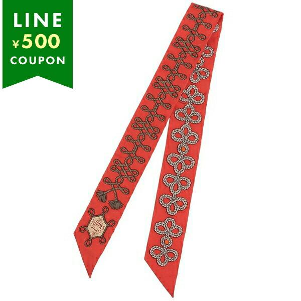 HERMES エルメス スカーフ バンダナ ツイリー マルチカラー レッド 