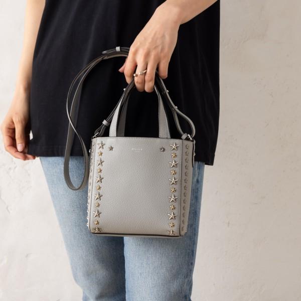 JIMMY CHOO ジミーチュウ トートバッグ ミニペガジ 2WAY グレー JIMMY CHOO ジミーチュウ トートバッグ ミニペガジ 2WAY グレー