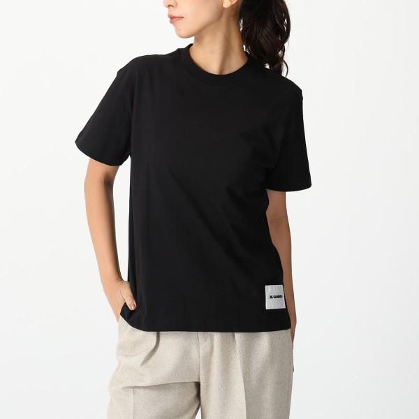 ジルサンダー Tシャツ カットソー オーガニックコットン ブラック レディース JIL SANDER J40GC0001 J45048 001 JIL SANDER（ジルサンダー） Tシャツ カットソー オーガニックコットン