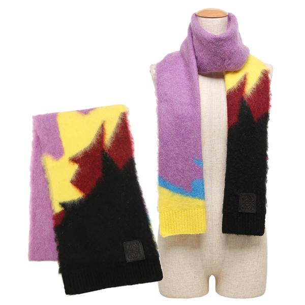 ロエベ スカーフ マフラー パープル マルチ レディース LOEWE  