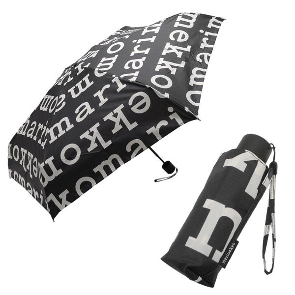 marimekko（マリメッコ） 折り畳み傘 雨傘 マリロゴ ブラック ホワイト