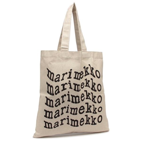マリメッコ トートバッグ ロゴ ホワイト ブラック レディース MARIMEKKO 094599 890 A4対応 marimekko（マリメッコ） トートバッグ ロゴ ホワイト ブラック