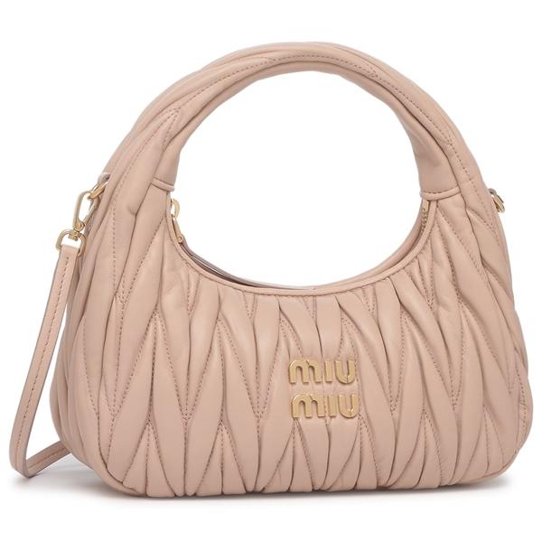ミュウミュウ ハンドバッグ ショルダーバッグ ワンダー マテラッセ ホーボーバッグ ピンク レディース MIU MIU 5BC125V AN88 F0236