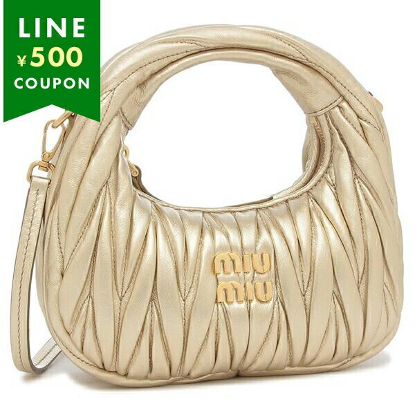ミュウミュウ ハンドバッグ ショルダーバッグ マテラッセ ワンダー ホーボーミニ ゴールド レディース MIU MIU 5BP078 AN88 F0846