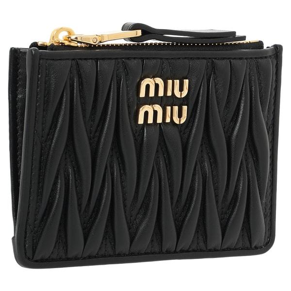ミュウミュウ カードケース ミヌテリア マテラッセ ナッパレザー カードホルダー ブラック レディース MIU MIU 5MC093 AFPP F0002
