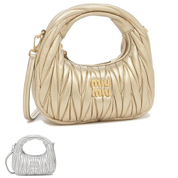 ミュウミュウ ショルダーバッグ ハンド マテラッセ ゴールド金具 ベージュ系 miu miu（ミュウミュウ） ハンドバッグ ショルダーバッグ マテラッセ