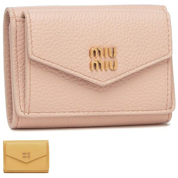 ミュウミュウ アウトレット ヴィッテロダイノレザー財布 40000 MI83117 三折財布 miu miu（ミュウミュウ） 三つ折り財布 ヴィッテロダイノレザー ミニ