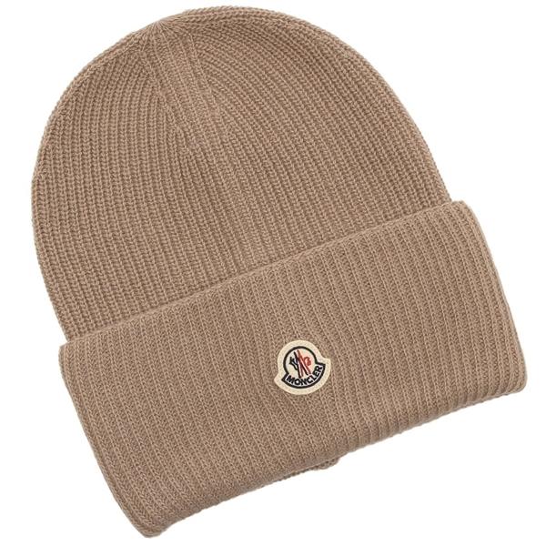 MONCLER ベージュ ニット帽 MONCLER（モンクレール） ニット帽 ビーニー ニットキャップ ベージュ