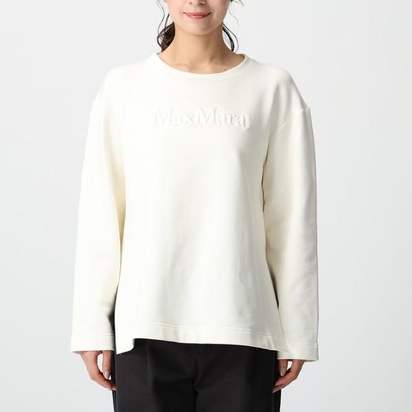 マックスマーラ Tシャツ カットソー スウェット バーマ 裏起毛 ホワイト レディース Max Mara 2521926028600 001 Max Mara（マックスマーラ） Tシャツ カットソー スウェット バーマ 裏