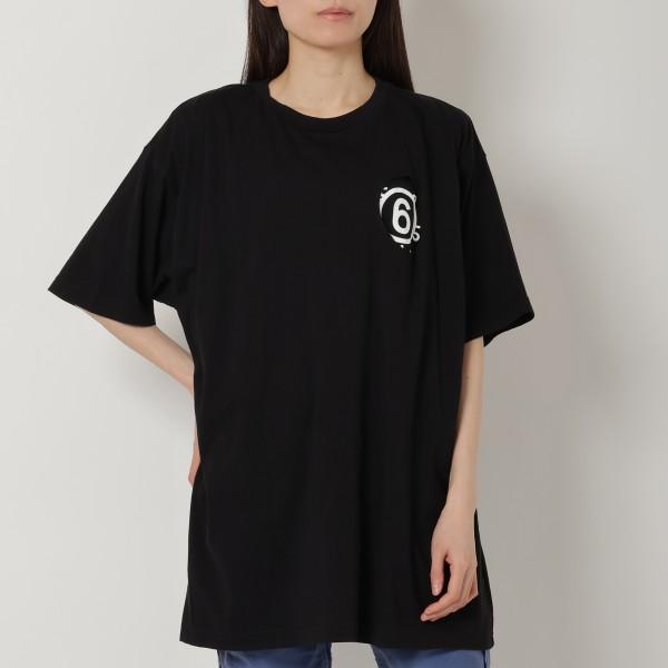 MM6 エムエムシックス メゾンマルジェラ Tシャツ ブラック MM6 エムエムシックス メゾンマルジェラ Tシャツ ブラック