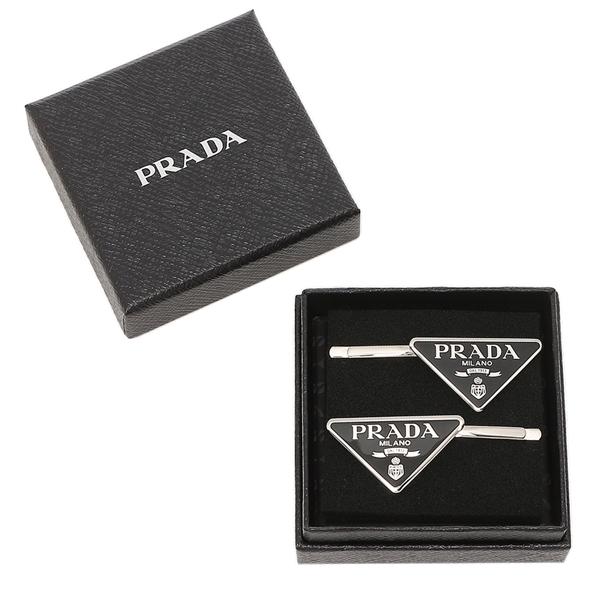 プラダ ヘア アクセサリー トライアングルロゴ ヘアピン レディース